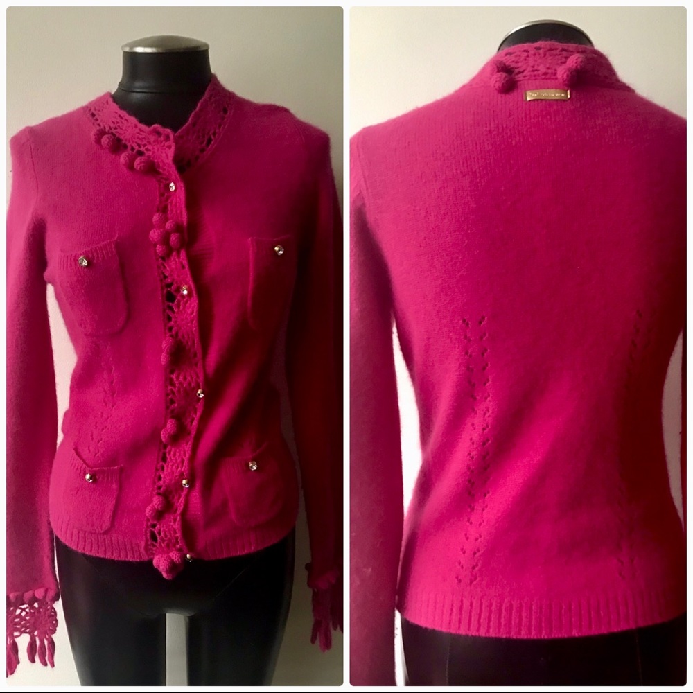 Dolce & Gabbana Women Pink Angora Wool Cardigan M